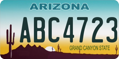 AZ license plate ABC4723