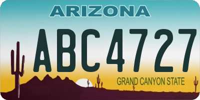 AZ license plate ABC4727