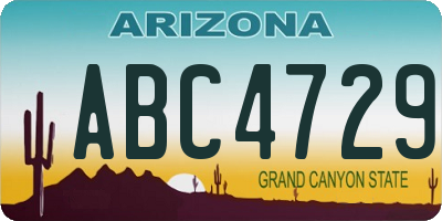 AZ license plate ABC4729
