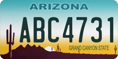 AZ license plate ABC4731