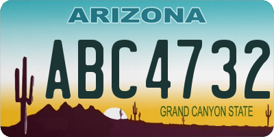 AZ license plate ABC4732