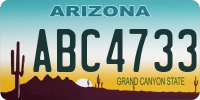 AZ license plate ABC4733
