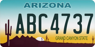 AZ license plate ABC4737