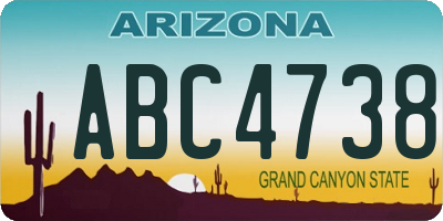 AZ license plate ABC4738