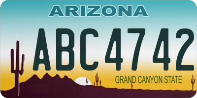 AZ license plate ABC4742