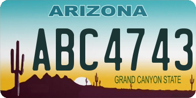 AZ license plate ABC4743