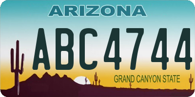 AZ license plate ABC4744