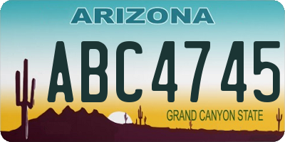 AZ license plate ABC4745