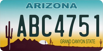 AZ license plate ABC4751