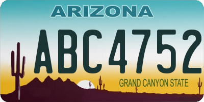 AZ license plate ABC4752