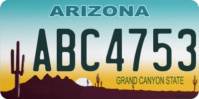 AZ license plate ABC4753