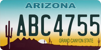 AZ license plate ABC4755