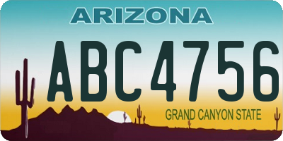 AZ license plate ABC4756