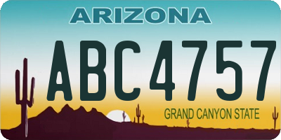 AZ license plate ABC4757