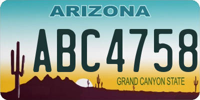 AZ license plate ABC4758