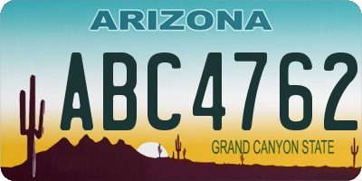 AZ license plate ABC4762