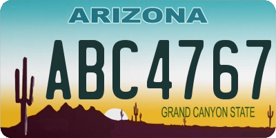 AZ license plate ABC4767