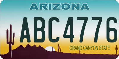 AZ license plate ABC4776
