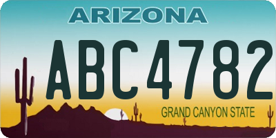 AZ license plate ABC4782
