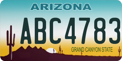 AZ license plate ABC4783