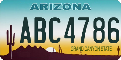 AZ license plate ABC4786