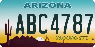 AZ license plate ABC4787