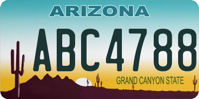 AZ license plate ABC4788