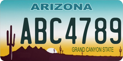 AZ license plate ABC4789