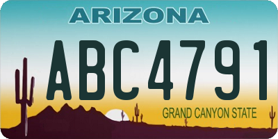AZ license plate ABC4791