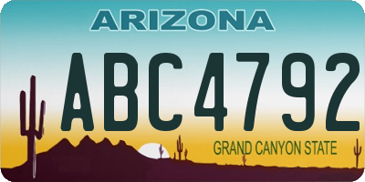 AZ license plate ABC4792