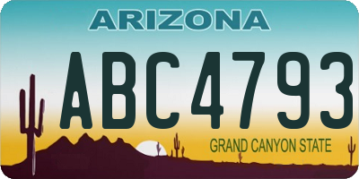 AZ license plate ABC4793