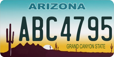 AZ license plate ABC4795