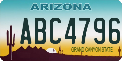 AZ license plate ABC4796