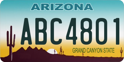 AZ license plate ABC4801