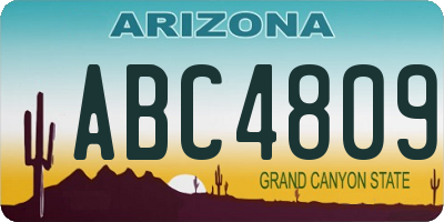 AZ license plate ABC4809