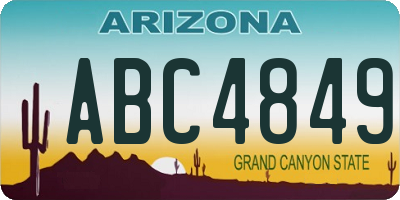 AZ license plate ABC4849