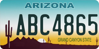 AZ license plate ABC4865