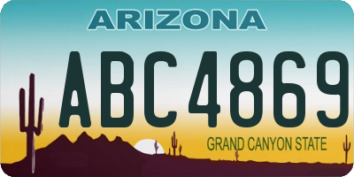 AZ license plate ABC4869