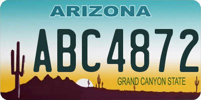 AZ license plate ABC4872