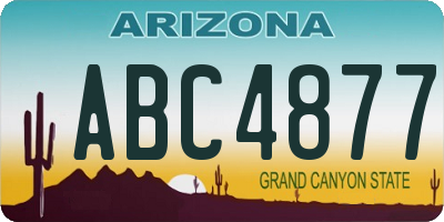 AZ license plate ABC4877