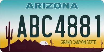 AZ license plate ABC4881