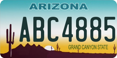 AZ license plate ABC4885