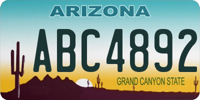 AZ license plate ABC4892
