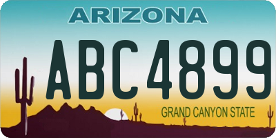 AZ license plate ABC4899
