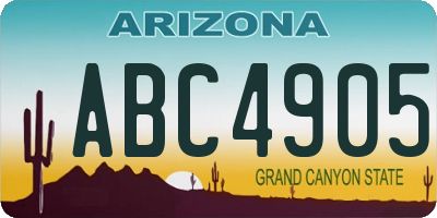 AZ license plate ABC4905