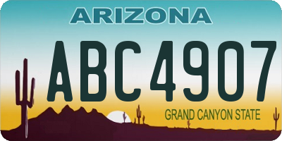 AZ license plate ABC4907