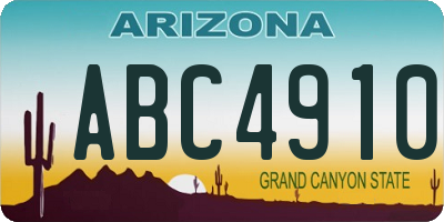 AZ license plate ABC4910