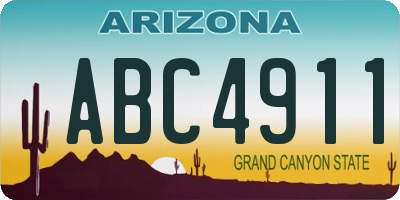 AZ license plate ABC4911
