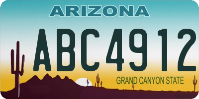 AZ license plate ABC4912