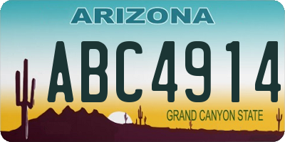 AZ license plate ABC4914